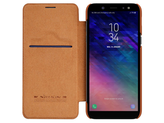 Чехол Nillkin Qin leather case для Samsung Galaxy A6 2018 (коричневый, кожаный)