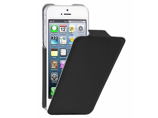 Чехол Kuboq U/Flip Case для Apple iPhone 5 (черный, кожанный)