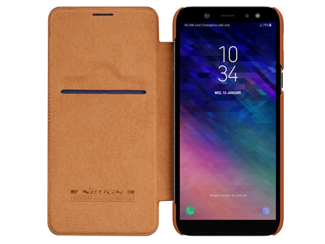 Чехол Nillkin Qin leather case для Samsung Galaxy A6 plus 2018 (коричневый, кожаный)