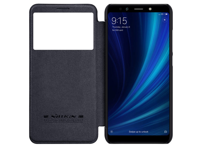 Чехол Nillkin Qin leather case для Xiaomi Mi A2 (черный, кожаный)