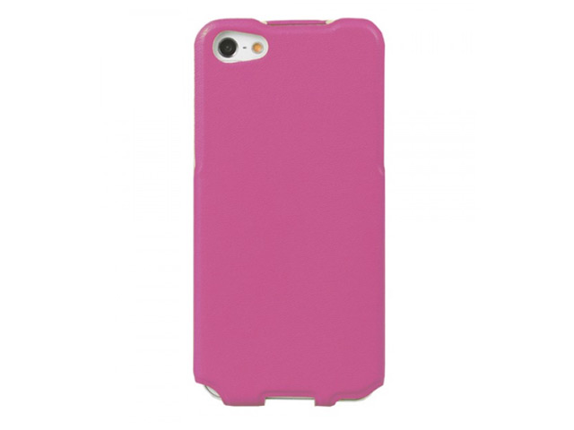 Чехол Kuboq U/Flip Case для Apple iPhone 5 (розовый, кожанный)