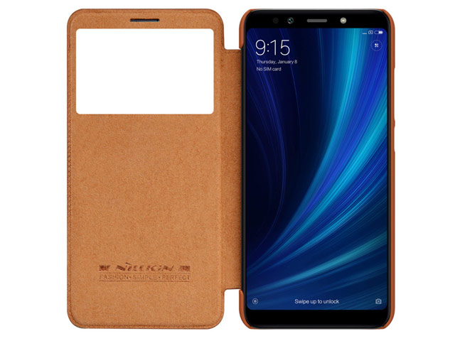 Чехол Nillkin Qin leather case для Xiaomi Mi A2 (коричневый, кожаный)