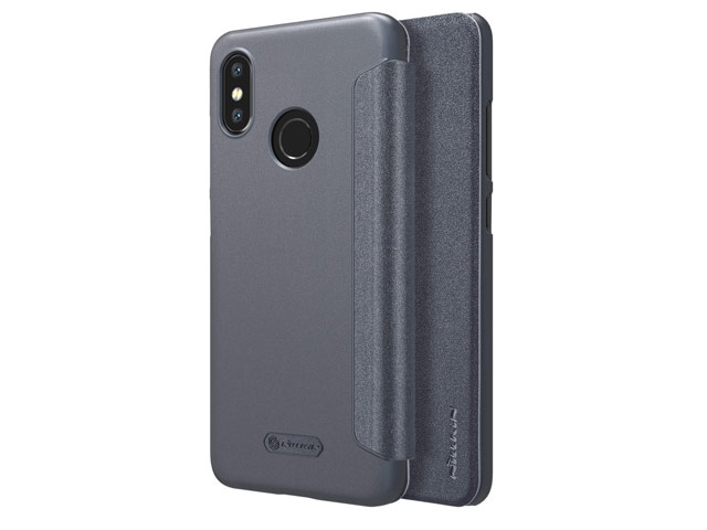 Чехол Nillkin Sparkle Leather Case для Xiaomi Mi 8 (темно-серый, винилискожа)