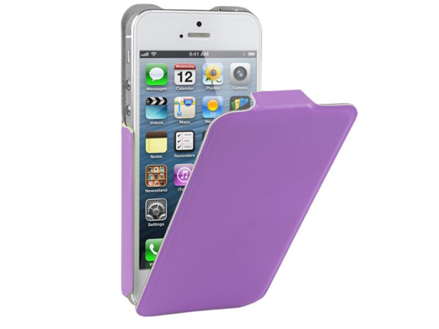 Чехол Kuboq U/Flip Case для Apple iPhone 5 (фиолетовый, кожанный)