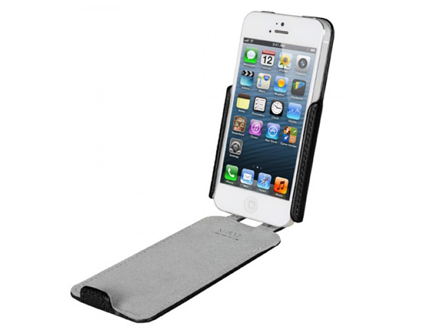 Чехол Kuboq J/Flip Case для Apple iPhone 5 (черный, кожанный)