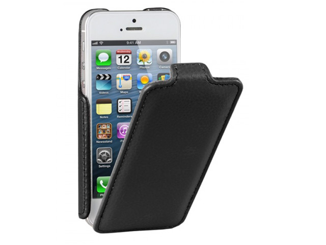Чехол Kuboq J/Flip Case для Apple iPhone 5 (черный, кожанный)