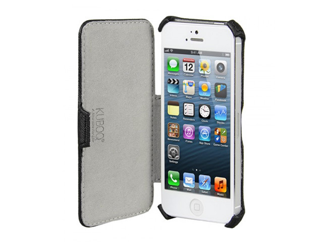 Чехол Kuboq J/Book Case для Apple iPhone 5 (черный, кожанный)