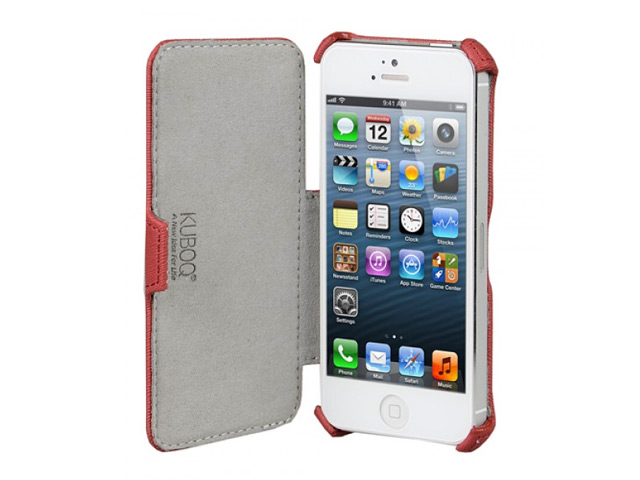 Чехол Kuboq J/Book Case для Apple iPhone 5 (красный, кожанный)