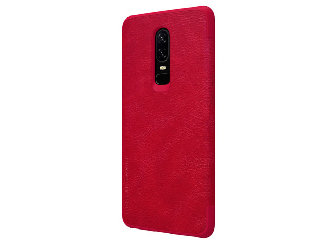 Чехол Nillkin Qin leather case для OnePlus 6 (красный, кожаный)