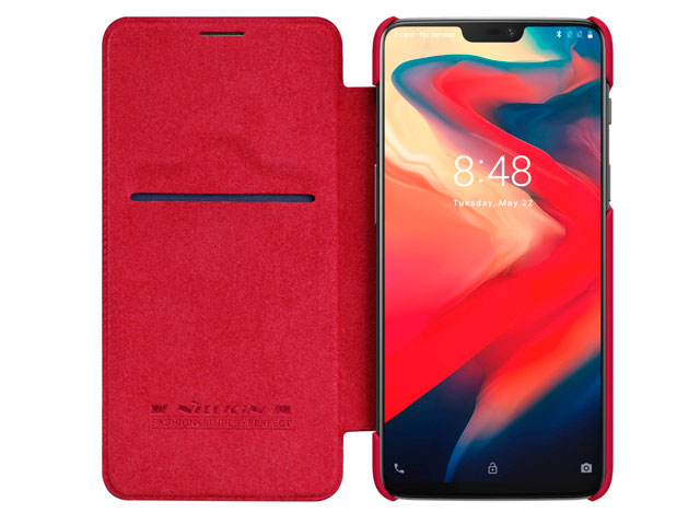 Чехол Nillkin Qin leather case для OnePlus 6 (красный, кожаный)