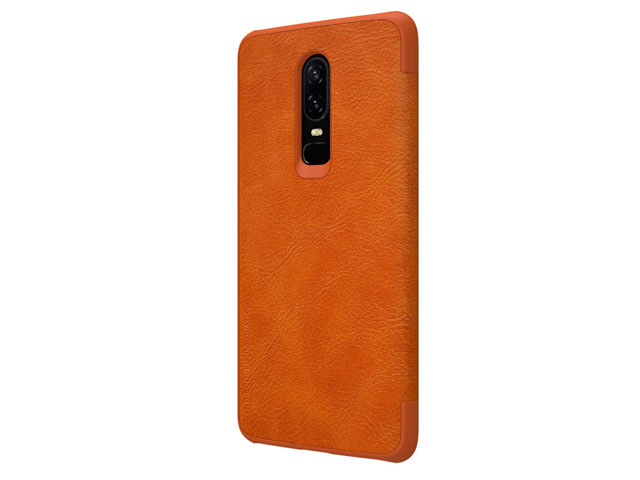 Чехол Nillkin Qin leather case для OnePlus 6 (коричневый, кожаный)