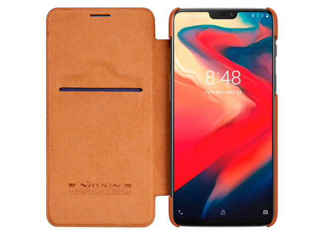 Чехол Nillkin Qin leather case для OnePlus 6 (коричневый, кожаный)