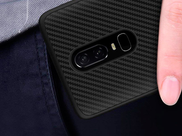 Чехол Nillkin Synthetic fiber для OnePlus 6 (черный, карбон)