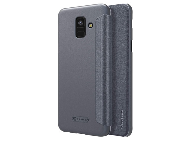 Чехол Nillkin Sparkle Leather Case для Samsung Galaxy A6 2018 (темно-серый, винилискожа)