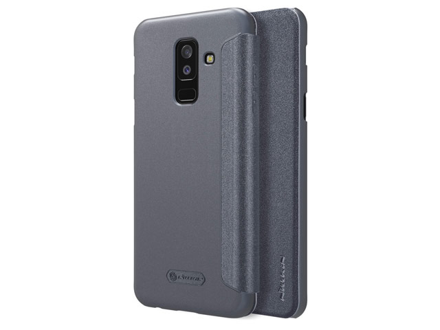 Чехол Nillkin Sparkle Leather Case для Samsung Galaxy A6 plus 2018 (темно-серый, винилискожа)
