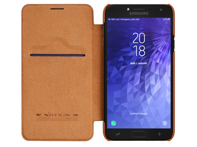 Чехол Nillkin Qin leather case для Samsung Galaxy J4 (коричневый, кожаный)