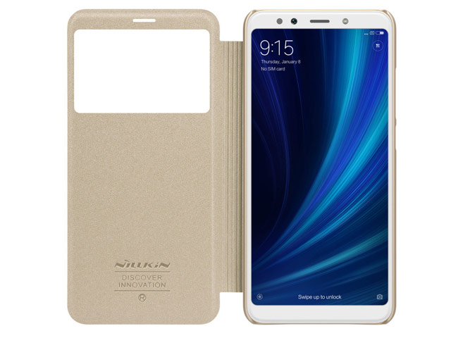 Чехол Nillkin Sparkle Leather Case для Xiaomi Mi A2 (золотистый, винилискожа)