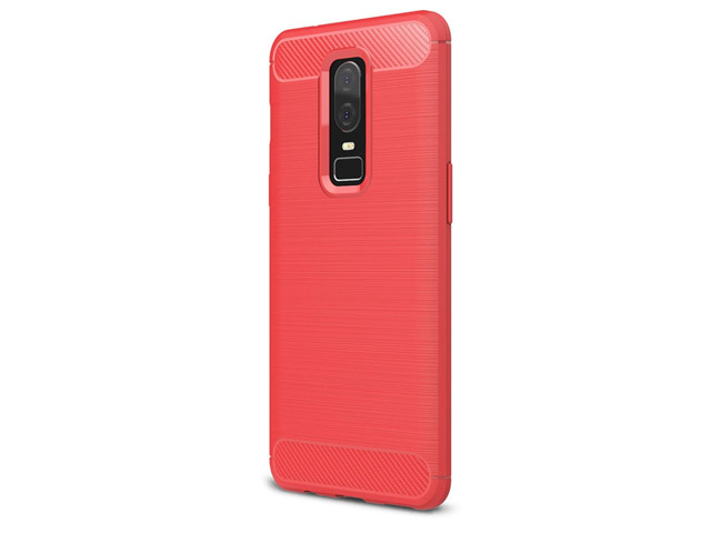 Чехол Yotrix Rugged Armor для OnePlus 6 (красный, гелевый)