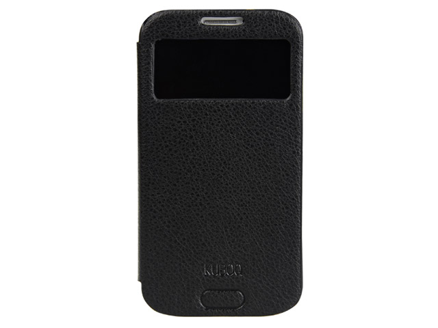 Чехол Kuboq Hora ID Caller Cover для Samsung Galaxy S4 i9500 (черный, кожанный)