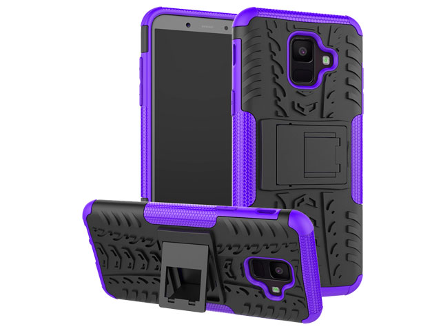 Чехол Yotrix Shockproof case для Samsung Galaxy A6 2018 (фиолетовый, пластиковый)