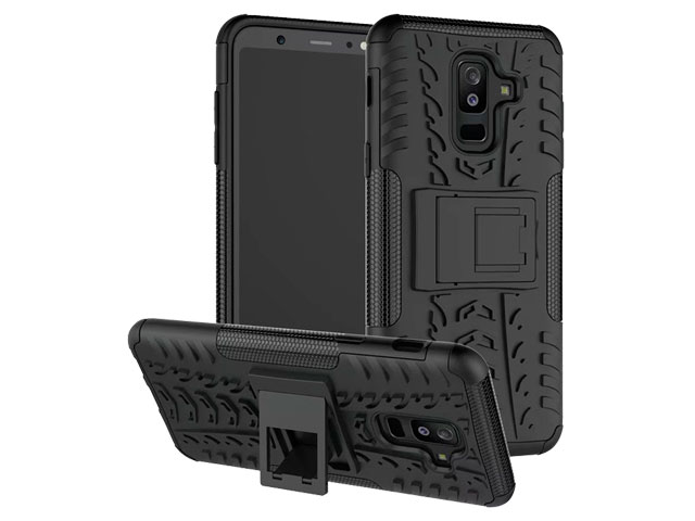 Чехол Yotrix Shockproof case для Samsung Galaxy A6 plus 2018 (черный, пластиковый)