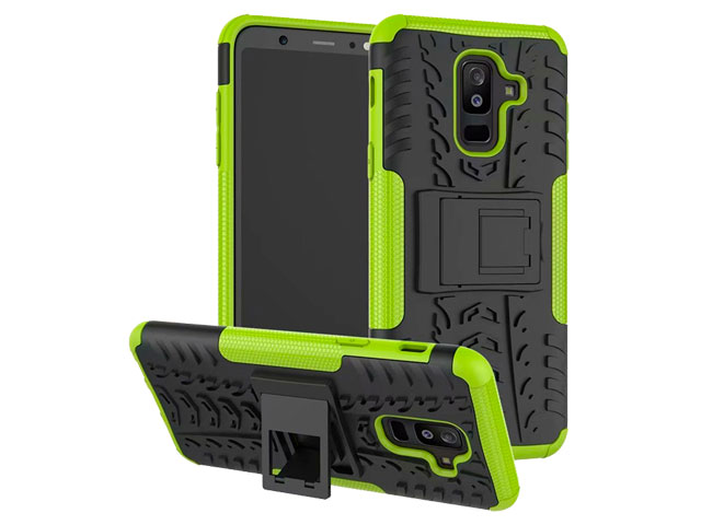 Чехол Yotrix Shockproof case для Samsung Galaxy A6 plus 2018 (зеленый, пластиковый)