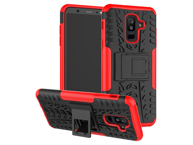 Чехол Yotrix Shockproof case для Samsung Galaxy A6 plus 2018 (красный, пластиковый)
