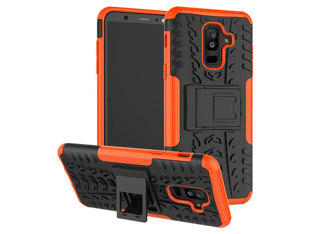 Чехол Yotrix Shockproof case для Samsung Galaxy A6 plus 2018 (оранжевый, пластиковый)