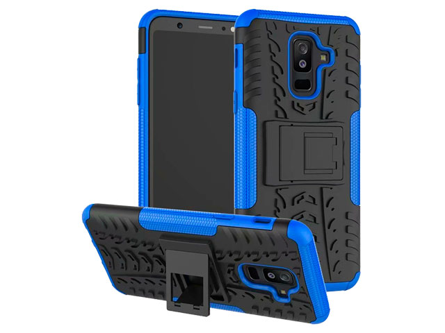 Чехол Yotrix Shockproof case для Samsung Galaxy A6 plus 2018 (синий, пластиковый)