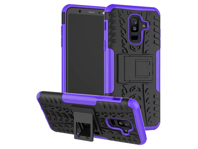 Чехол Yotrix Shockproof case для Samsung Galaxy A6 plus 2018 (фиолетовый, пластиковый)