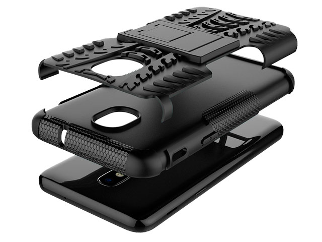 Чехол Yotrix Shockproof case для Samsung Galaxy J3 2018 (черный, пластиковый)
