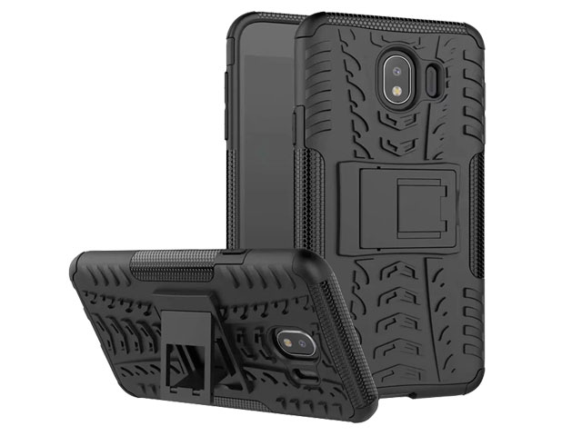 Чехол Yotrix Shockproof case для Samsung Galaxy J4 (черный, пластиковый)