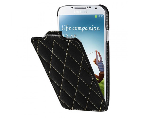 Чехол Vetti Craft Slim Flip Case для Samsung Galaxy S4 i9500 (черный, стеганный, кожанный)