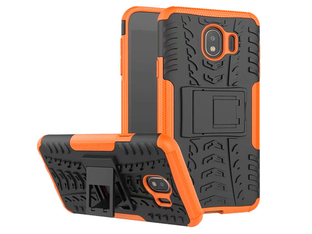 Чехол Yotrix Shockproof case для Samsung Galaxy J4 (оранжевый, пластиковый)