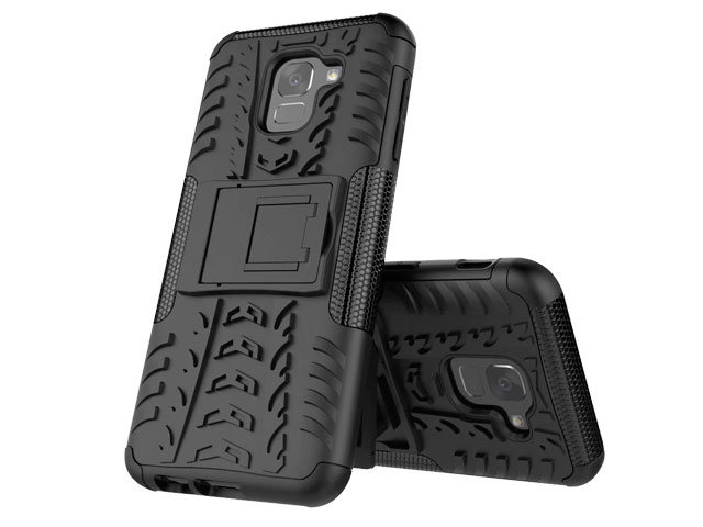 Чехол Yotrix Shockproof case для Samsung Galaxy J6 (черный, пластиковый)