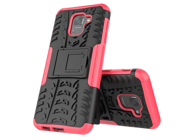Чехол Yotrix Shockproof case для Samsung Galaxy J6 (розовый, пластиковый)