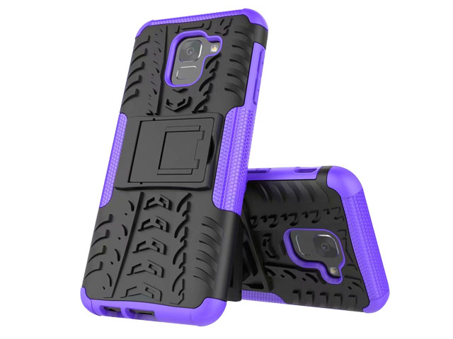 Чехол Yotrix Shockproof case для Samsung Galaxy J6 (фиолетовый, пластиковый)
