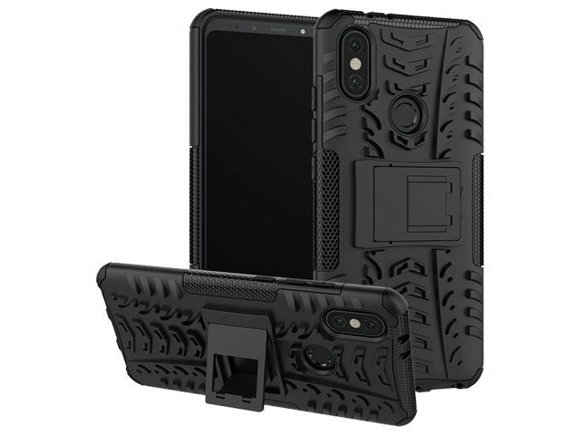 Чехол Yotrix Shockproof case для Xiaomi Mi A2 (черный, пластиковый)