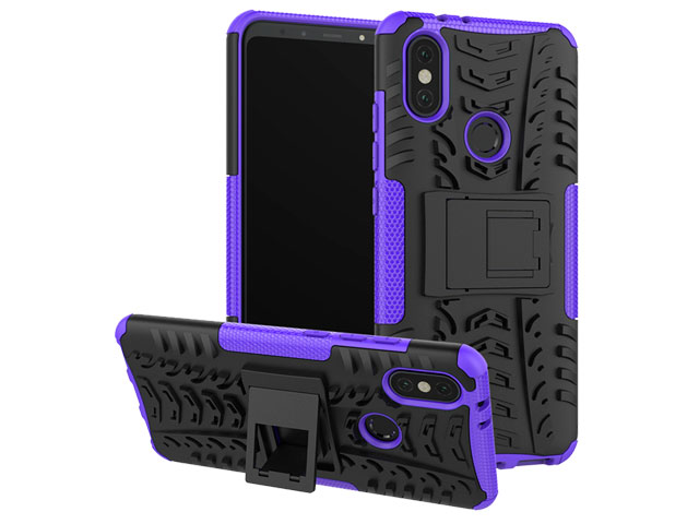 Чехол Yotrix Shockproof case для Xiaomi Mi A2 (фиолетовый, пластиковый)