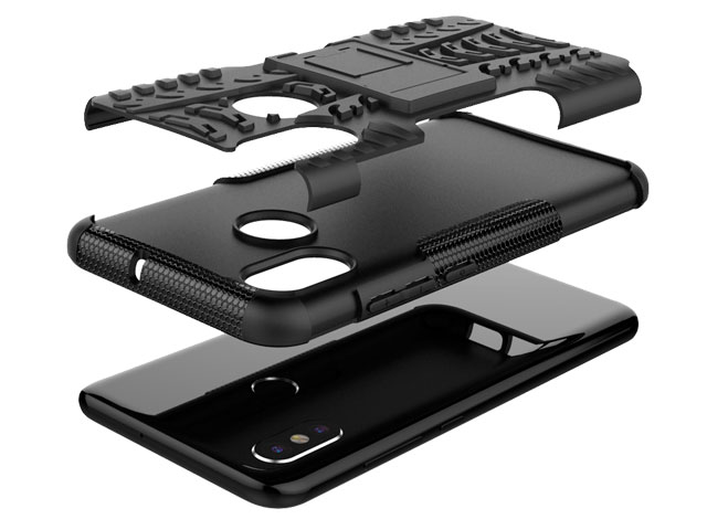 Чехол Yotrix Shockproof case для Xiaomi Mi 8 (черный, пластиковый)