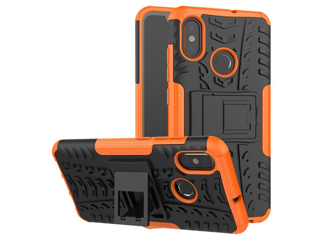 Чехол Yotrix Shockproof case для Xiaomi Mi 8 (оранжевый, пластиковый)