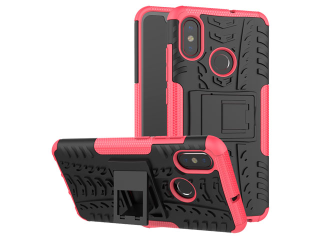 Чехол Yotrix Shockproof case для Xiaomi Mi 8 (розовый, пластиковый)