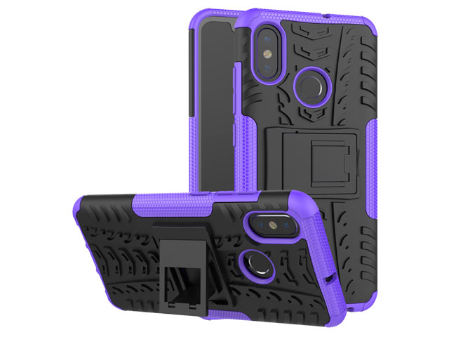 Чехол Yotrix Shockproof case для Xiaomi Mi 8 (фиолетовый, пластиковый)