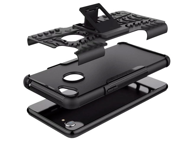 Чехол Yotrix Shockproof case для OPPO F7 (черный, пластиковый)
