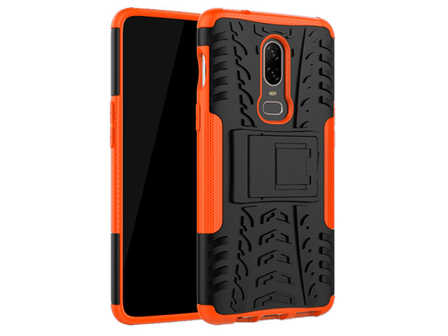 Чехол Yotrix Shockproof case для OnePlus 6 (оранжевый, пластиковый)