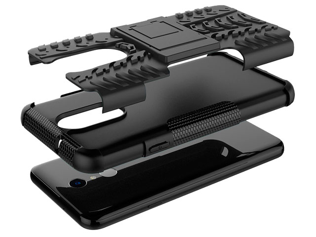 Чехол Yotrix Shockproof case для LG Q7 (красный, пластиковый)