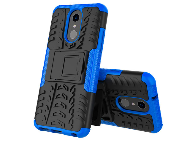 Чехол Yotrix Shockproof case для LG Q7 (синий, пластиковый)