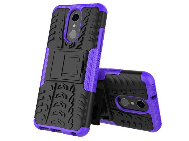 Чехол Yotrix Shockproof case для LG Q7 (фиолетовый, пластиковый)