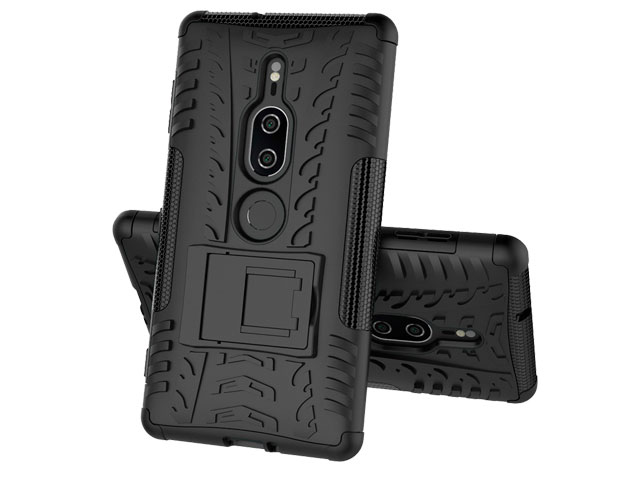 Чехол Yotrix Shockproof case для Sony Xperia XZ2 premium (черный, пластиковый)
