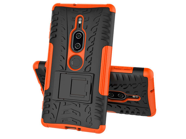 Чехол Yotrix Shockproof case для Sony Xperia XZ2 premium (оранжевый, пластиковый)